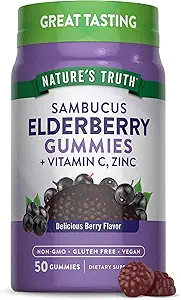 La verdad de la naturaleza Gummies de arándano negro ← 50 Gummies veganos ← Vitamina C y Zinc TEN Berry Flavor ANTE Vegan, Non-GMO, y Gluten Free Supplement