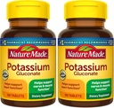 Nature Made Potassium Gluconate 550 mg, Suplemento dietético para el apoyo a la salud cardíaca, 100 Tabletas, 100 Day Supply (Pack of 2)