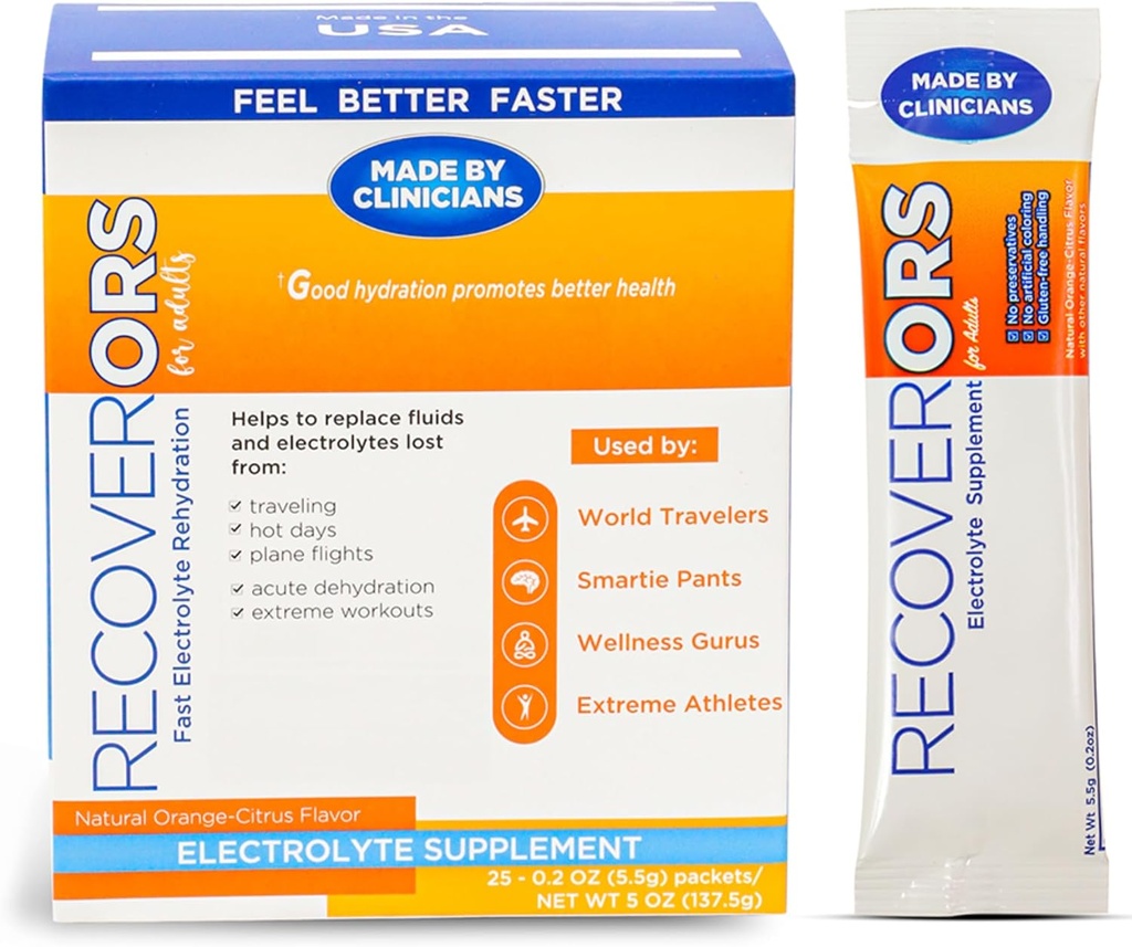 8 in 1 Electrolyte Powder & Vitamin C Defense Hydration, Dual Keto Food Friendly & Potassium Supplement Booster, Adult Low Carb Rehydration Solution Drink Mix (25-Pack)