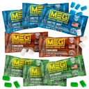 MEG - Military Energy Gum tención 100mg de Caffeine Per Piece + Incremento de Energía + Potencia de rendimiento físico + Multi Sabores de la menta ártica , Spearmint, & canela + 8 Packs (40 Conde)