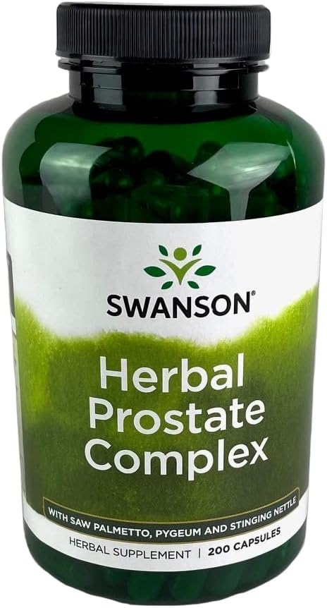 Complejo de Prostata Herbal Swanson - Suplemento de Hombre - Características Pygeum, Saw Palmetto & Stinging Nettle - (200 cápsulas)