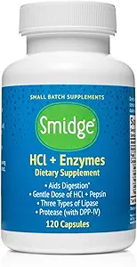 SmidgeTM HCl + Enzymes – Digestión – 120 cápsulas