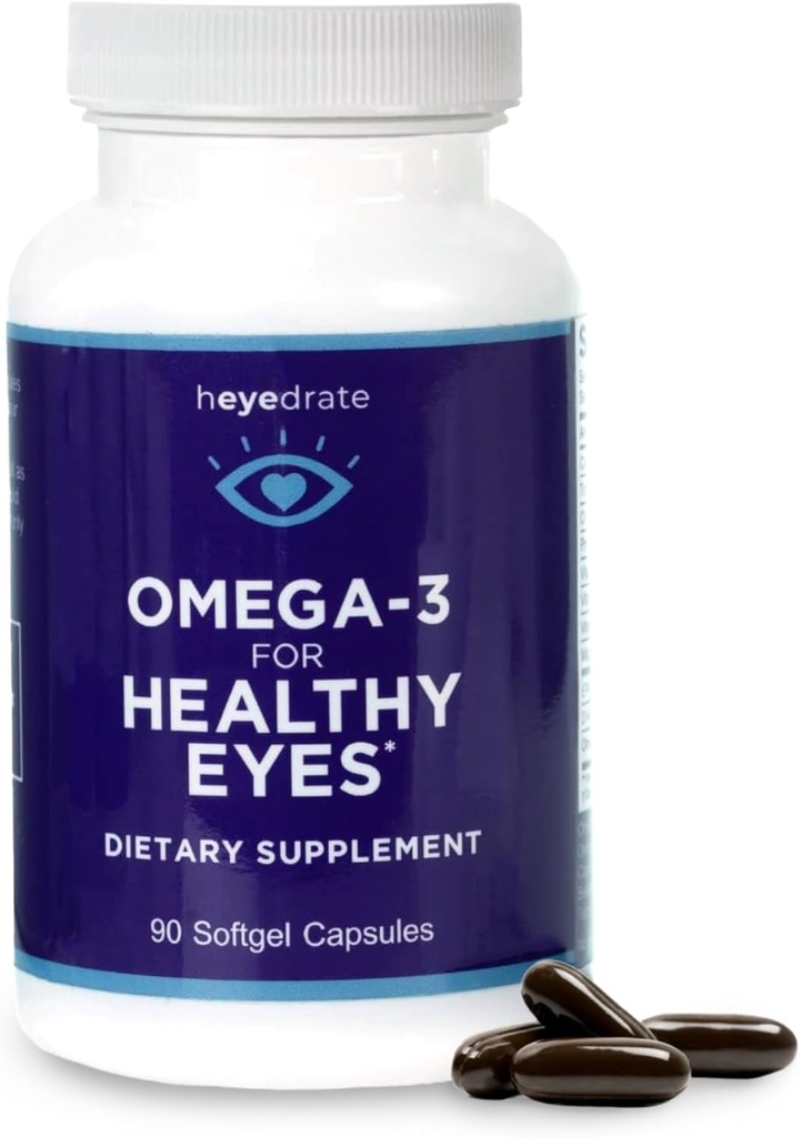 Triglyceride Omega 3 Fish Oil for Healthy Eyes – Soporta ojos saludables con ingredientes óptimos - Fácil de absorber, Burpless - EPA, DHA, &amp; Omega 7 Fatty Acids - 90 Count