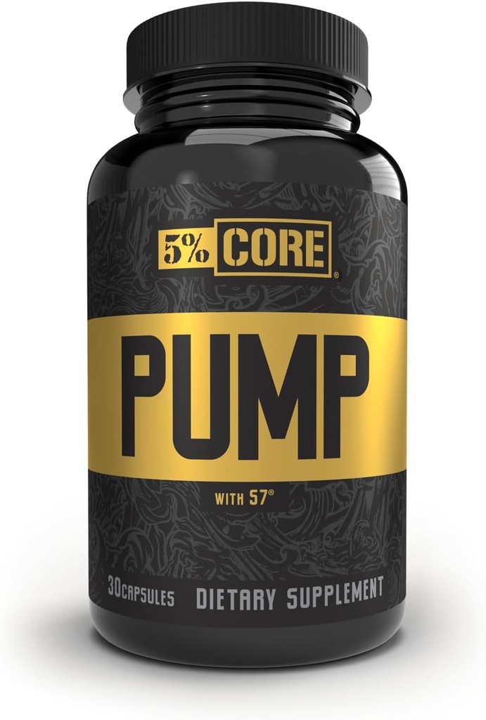 5% Nutrición Cápsulas de Bomba Nútrico Nútrico Oxido Píldoras de suplemento tóxico Todo Natural Ultra Low Stim Preworkout Suplemento (5 mg de cafeína) (30 Cápsulas)