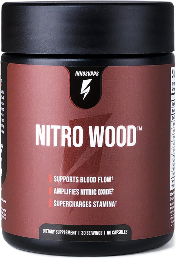 InnoSupps Nitro Wood - Supports Healthy Blood Flow ← Nitric Oxide Suplemento Silencio Natural Immune Support Silencio (60 Vegetarian Capsules)