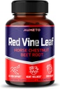 Red Vine Leaf Suplemento con Caballo Chestnut, Beetroot, Ginger - Apoyo Natural para la Fuerza Veinte y Circulación Wellness- Made in The USA (90 Conde (Pack of 1))