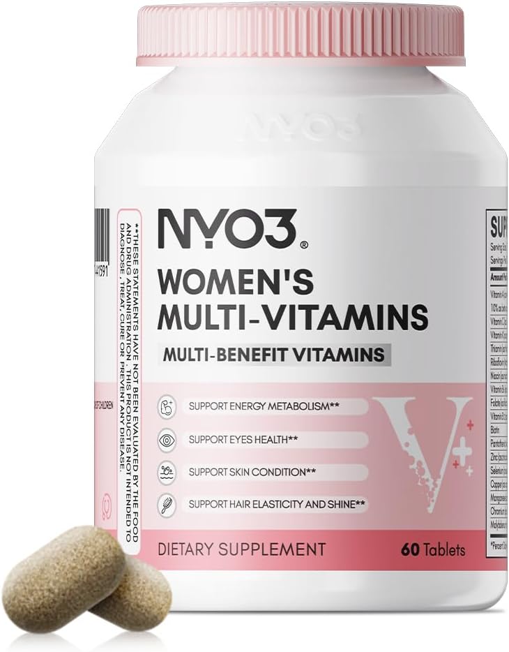 NYO3 Multivitamínico para Mujeres con Zinc " Biotina Vitaminas A,C,K,B2,B6,B12 " Multimineral ← Daily Multivitamins Beauty " Energy