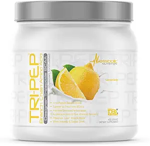 Nutrición metabólica - TRIPEP - Tri-Peptide Branch Chain Amino Acid, BCAA Powder, Pre Intra Post Workout Suplemento, Lemonade, 400 Grams (40 Servimientos)