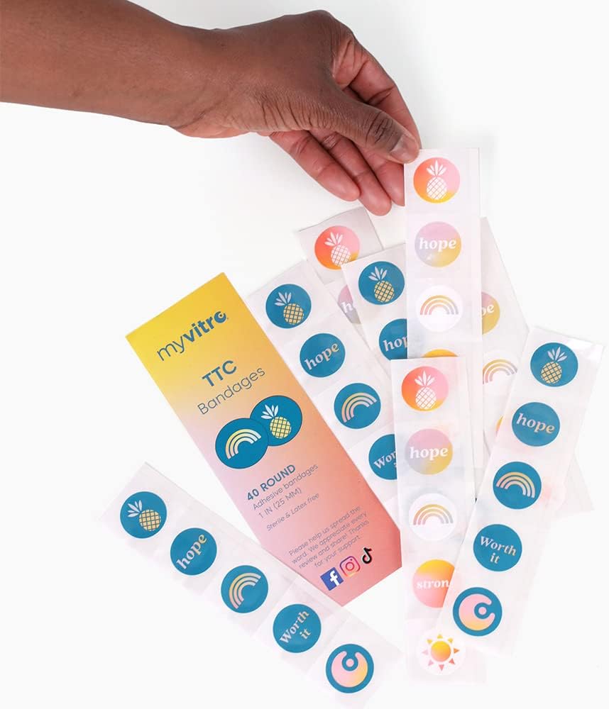 MyVitro Rainbow Pineapple Bandages | Perfect for IVF Shots | 40 Count