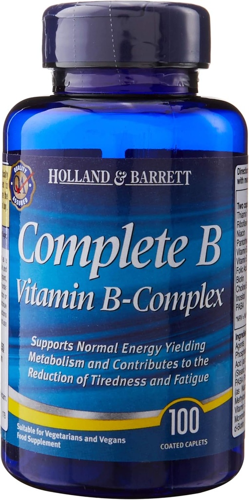 Complete B Vitamin B-Complex 100 Easy to Swallow Coated caplets