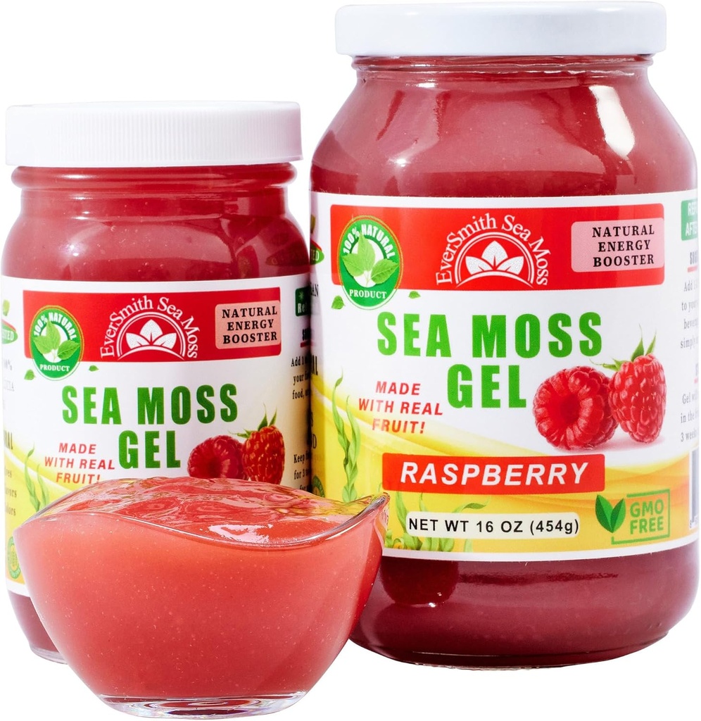 Wildcrafted Irish Sea Moss Gel Silencioso Hecho en EE.UU.   Rich in Vitamins & Minerals Silencio Sea Moss Gel Raw ← Suplemento Nutricional  Raspberry (16 oz)