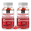 Magnesium Glycinate Gummies 400mg, Mg Potassium Supplement with Chelated Magnesium Malate Complex, Vitamin D, B6, and CoQ10, Supports for Memory, Calm, Mood & Sleep - 60 Count (Pack of 2)