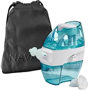 Navage Travel Bundle - Nasal Irrigation System - Saline Nasal Rinse Kit con 1 Nose Cleaner, 30 Salt Pods y Black Travel Bag