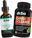 Chlorophyll Liquid Drops Body Detox " Candi Cleanse - Vegan Liquid Chlorophyll Drops Odor Cleanse Supplement Internal Deodorant - Extra Strength Probiotic Oral Herbal Oregano " Capsulas de ácido caprílico