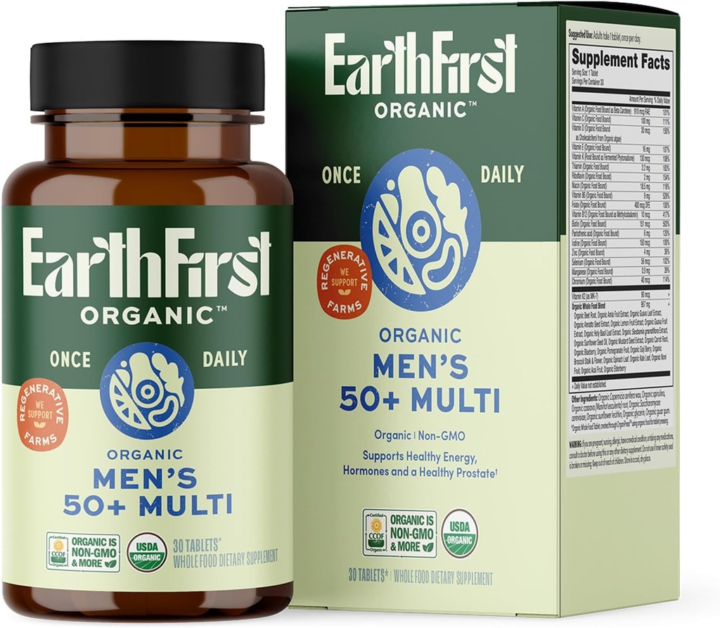 Una vez Daily Multi for Men 50+, 19 Vitaminas de Herbs & Superfoods, apoya la salud de próstata, niveles de energía y huesos fuertes, 30 cuenta