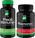 Daiwa Peak Immune 4 - Natural Immune System Booster + Daiwa Plasmanex 1 – Suplemento de Circulación de Sangre