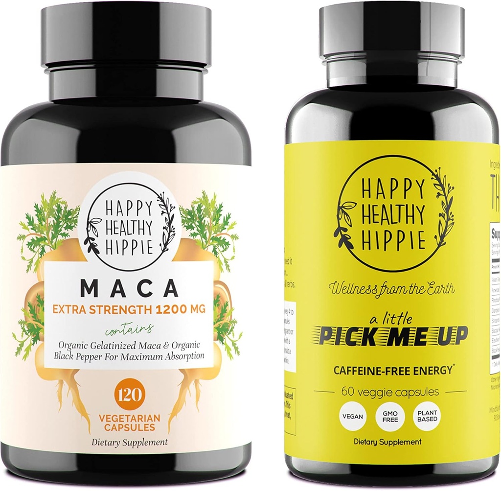 Happy Healthy Hippie Performance & Focus Bundle (2-Pack) - Organic Maca &amp; A Little Pick Me Up