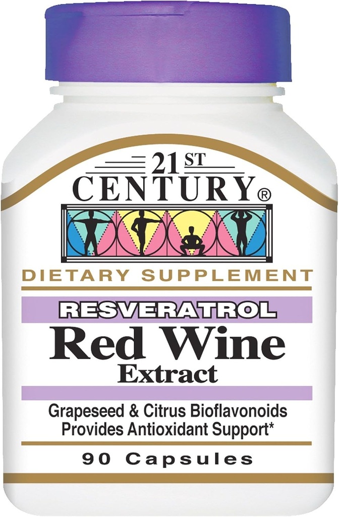 21st Century, Resveratrol Red Wine Extract, 90 Capsules - 2pc