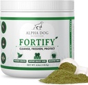 Polvo de limpieza de dientes para perros - Fortalecer Polvo dental para perros - Retirador de placas y Fresca Mal Respiración con suplementos verdes frescos - Contiene Kelp, Probióticos, y otros ingredientes de limpieza de dientes