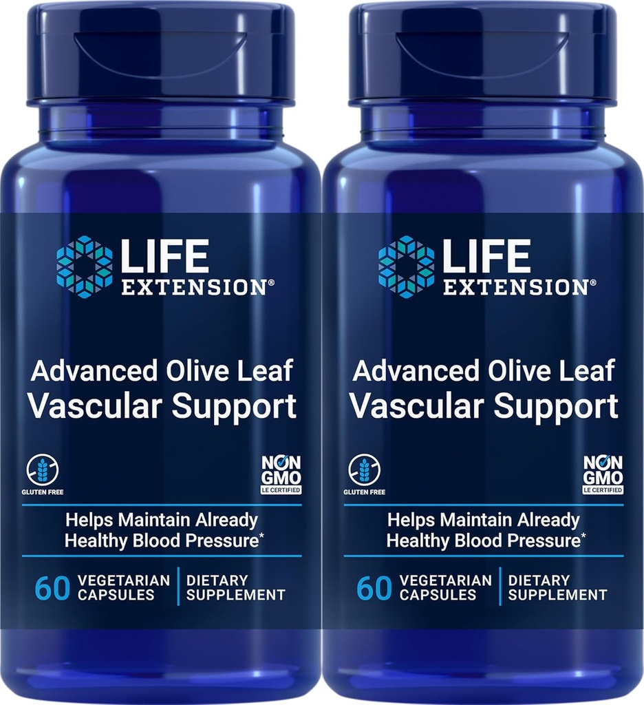 Life Extension Advanced Olive Leaf Vascular Support, 60 cápsulas vegetarianas (Pack of 2)