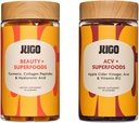 JUGO Beauty + ACV Gummies Bundle – Collagen, Biotin &amp; Apple Sider Vinegar – apoya el cabello, la piel, las uñas, la salud de Gut &amp; Metabolismo – 100% Vegetariano &amp; Sin gluten