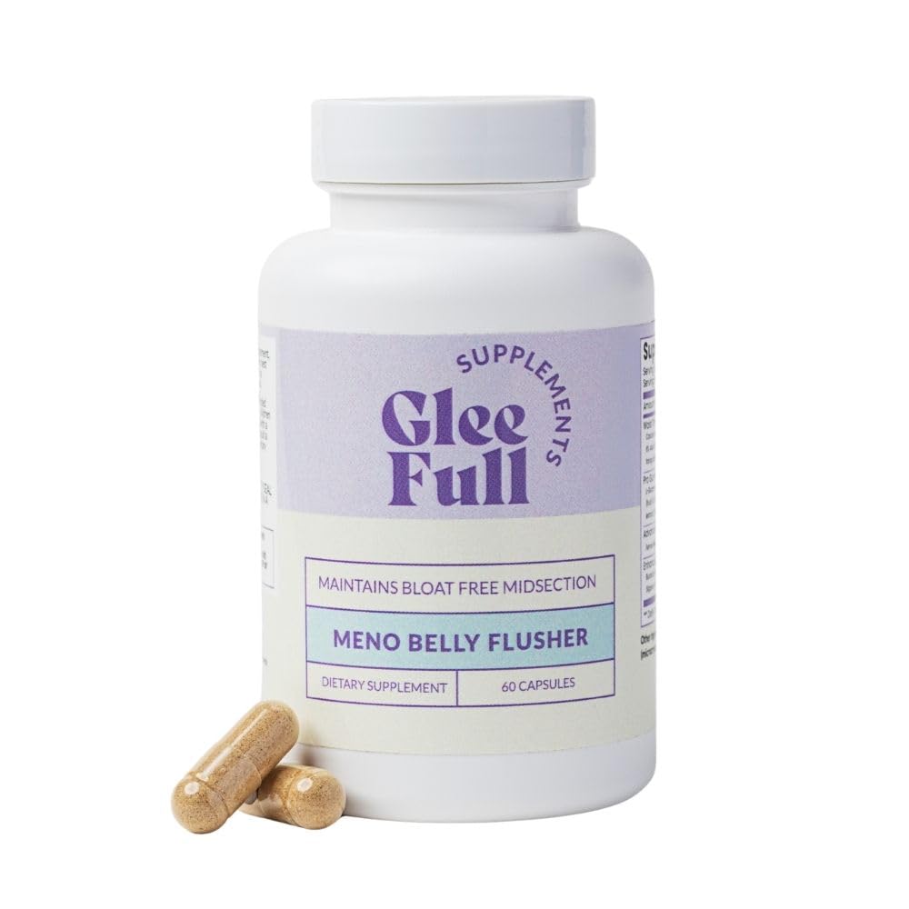 GleeFull Meno Belly Flusher - Suplementos de la menopausia para las mujeres - Balance hormonal para la pérdida de peso - Apoya la digestión para mantener el metabolismo saludable