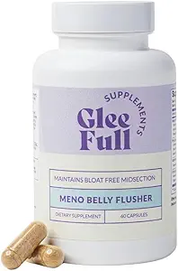 GleeFull Meno Belly Flusher - Suplementos de la menopausia para las mujeres - Balance hormonal para la pérdida de peso - Apoya la digestión para mantener el metabolismo saludable