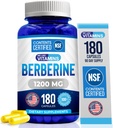 Nos gusta Vitaminas Beberine Suplemento,1200 mg, Puro Max Strength Berberine HCL - 180 Vegetarian Capsules (Gluten Free, Non GMO) - 90 Servimientos
