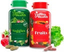 Yummy &amp; Frutas de la Salud &amp; Cápsulas de verduras - 33+ Superalimentos completos de Frutas &amp; Verduras   90 Fruit + 90 Veggie Capsules ¦ Vegan, Non-GMO, Gluten-Free ¦ Plant-Based Nutrients & Fiber