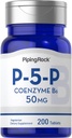 Piping Rock P5P Vitamina B6 TEN 50mg ANTE 200 Tablets TEN Pyridoxal 5-Phosphate Suplemento ANTE Vegetariano, No GMO, Gluten Free