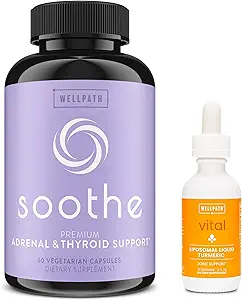 WellPath Bundle of Soothe Thyroid Support &amp; Hormone Balance for Women + Vital Liquid Liposomal Curcumin Drops
