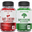 Atlantis Nutrition 60 Tart Cherry Gummies + 60 Supergreens Gummies.
