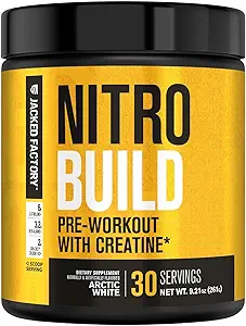 Fábrica de nitrocirugía confeccionada Pre Workout with Creatine for Muscle Building - Con Cret Creatine Powder & elevATP for Intense Energy, Powerful Pumps, " Endless Endurance - 30 Servings, Arctic White
