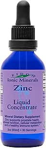 Eidon Ionic Minerals Concentrado de zinc líquido - Ionic Zinc Suplemento gotas para adultos y niños, Sistema de soporte, Peluquería y Piel, Salud del hígado y del riñón, Alivia el estrés - 2 oz