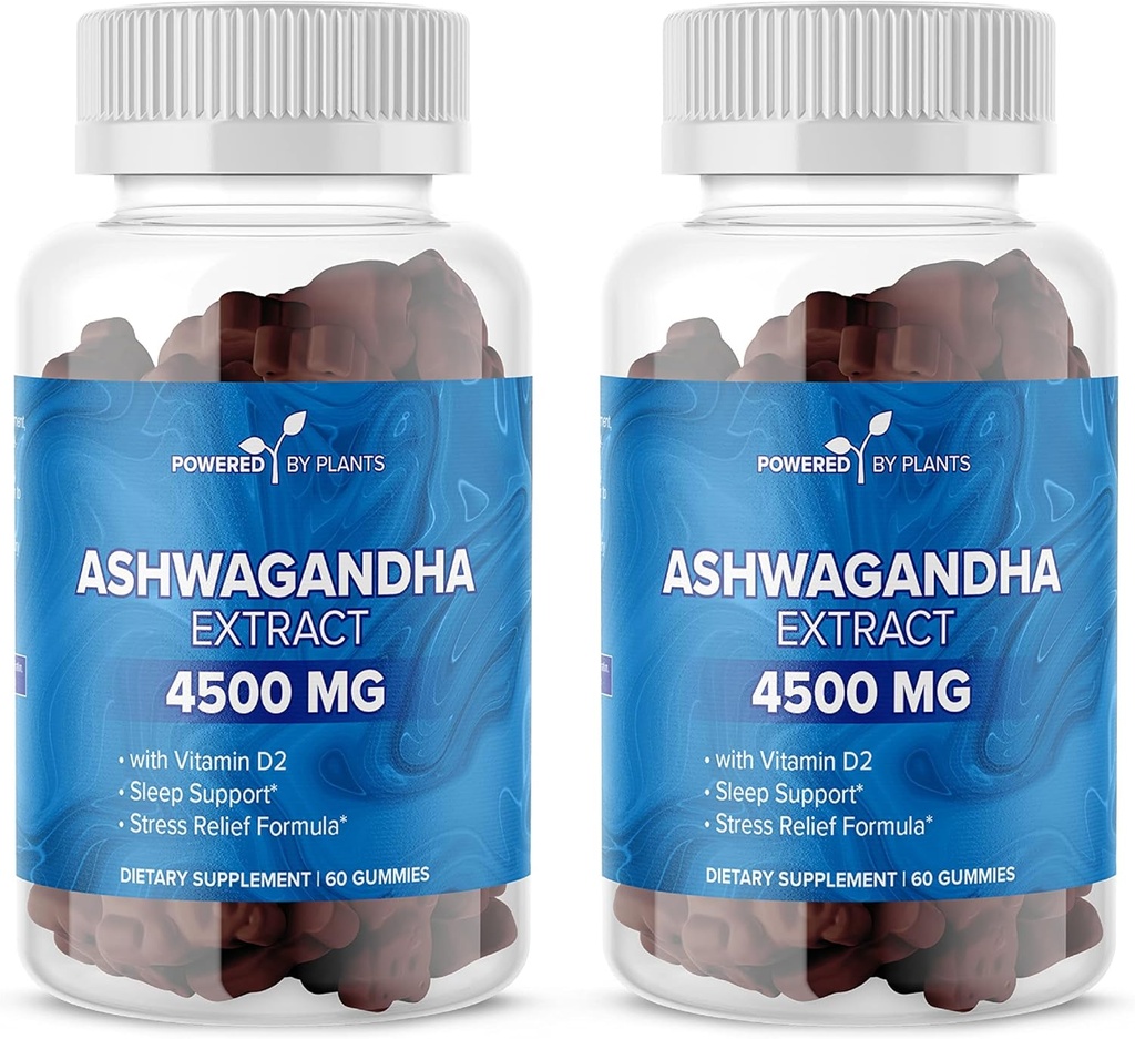 Ashwagandha Gummies - Calidad del sueño, Memoria, " Apoyo cognitivo - Ashwagandha Gummies for Women " Men Pack of 2, 60 Servings