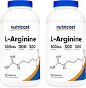 Nutricost L-Arginine 500mg, 300 cápsulas (2 botellas)