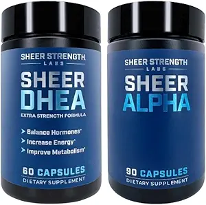 DHEA Supplement for Men + Sheer Alpha - Ultimate T Boosting Stack for Men
