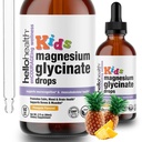 Kids Magnesium Glycinate Liquid Drops – Sugar Free Liquid Drops, Happy Calm for Kids Calming Supplement Complex – Magnesium for Children & Nighttime Sleep, Pineapple Flavor 2 Fl Oz.