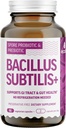 Bacillus Subtilis Spore Based Probiotic — High Potency Strain with Prebiotic for Balanced Belly Silencio Daily Gut Health & Microbiome Support for Family TEN 6 Billion CFU Por Day TEN 90 Vegetarian Capsules
