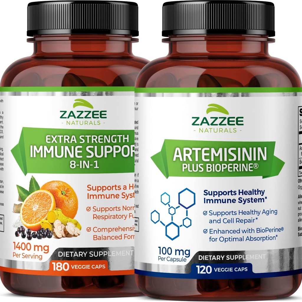 Zazzee Artemisinin Capsules y Extra Strength 8-in-1 Immune Support Capsules