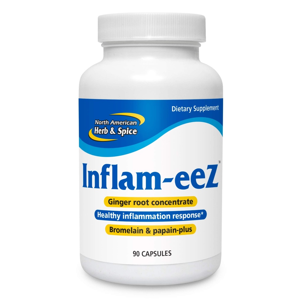NORTH AMERICAN HERB &amp; SPICE Inflam-EEZ - 90 Capsules - Supports Healthy Immune &amp; Inflammatory Response - Ginger Root, Camu Camu Berries, Bromelain ' Papain Plus - Non-GMO - 45 Total Servings