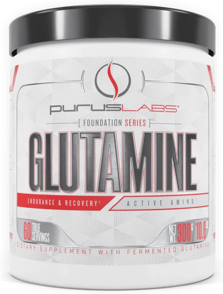 Purus Labs Foundation Series Glutamine ← Pure Fermented Glutamine for Recovery, Hydration, Volumization, Health ← 60 Servings ¦ Unflavored