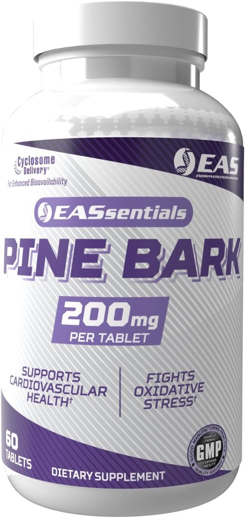 EAS Experimental and Applied Sciences Pine Bark 200mg ⋅ Boost Antioxidant Abilities, Support Immune System, Mejorar la recuperación de entrenamiento ← Mejor Absorción con la entrega de ciclomas 60 Tablets