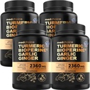 Suplementos Turméricos y Ajo con BioPerine – 2360mg Torméricos Gorra de jengibre con Ajo – High Potency Herbal Blend (120 ct, Pack de 4)