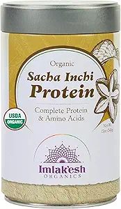 Imlakesh Organics Sacha Inchi Protein, Powder (12oz Jar de metal)