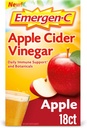 Emergen-C Manzana Vinagre Vitamina C Fizzy Bebida Mix, Suplemento dietético para Soporte Inmunitario, Apple - 18 Conde
