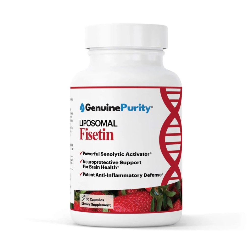 Liposomal Fisetin 150mg — 60 Vegan Capsules to Support Cellular Health, Antioxidant Defense & Cognitive Wellness — Gluten Free, Non-GMO, Made in USA