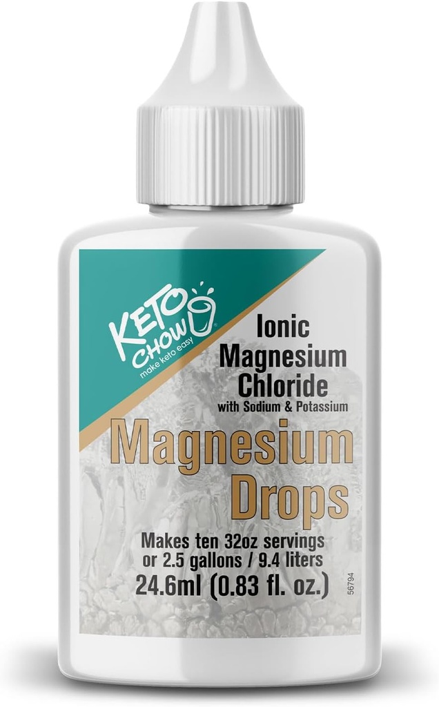 Keto Chow Ionic Magnesium Chloride Supplement Drops ← Proporciona Magnesio, Eletrolytes & Trace Minerals El cuerpo necesita ← Fuente de la Gran Sal del Lago de Utah Silencio Sobre el Contenedor Go Silencio 24ml Pocket Flask