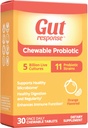 Probiótico Chewable para Hombres &amp; Mujeres, Disminuye el envejecimiento digestivo, Boost Immune System, Non-GMO, Gluten Free &amp; Soy Free, 5 Billion CFU, 30 Chewable Tablets, Orange Flavor