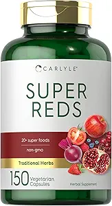 Carlyle Super Reds Capsules | 150 Count | Superfoods Supplement | Vegetarian & Non-GMO